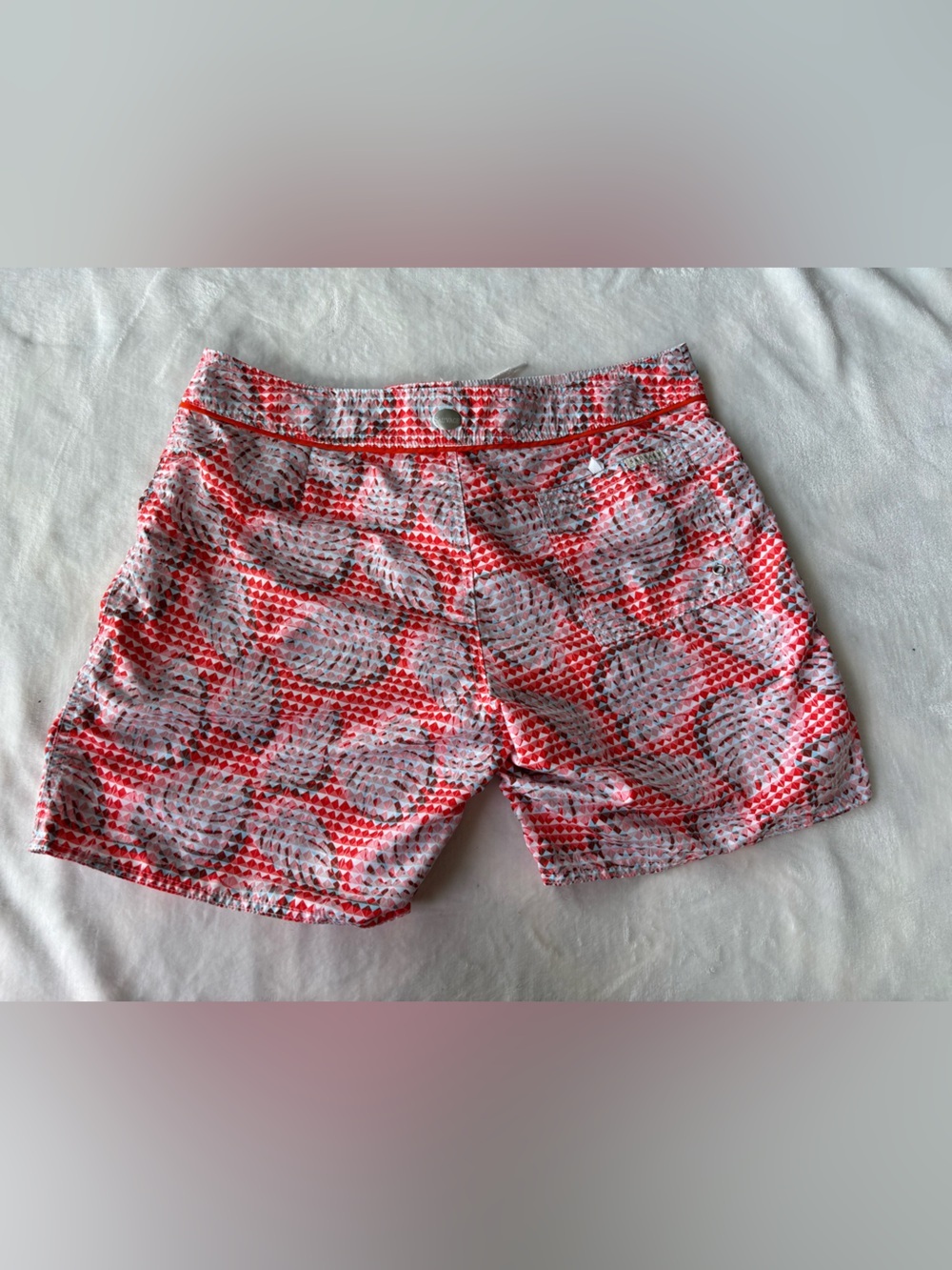⁠Sauvage Men Swim Trunks Size 36 Tropical Geometric Palm Print Board Shorts⁠ - Picture 2 of 11